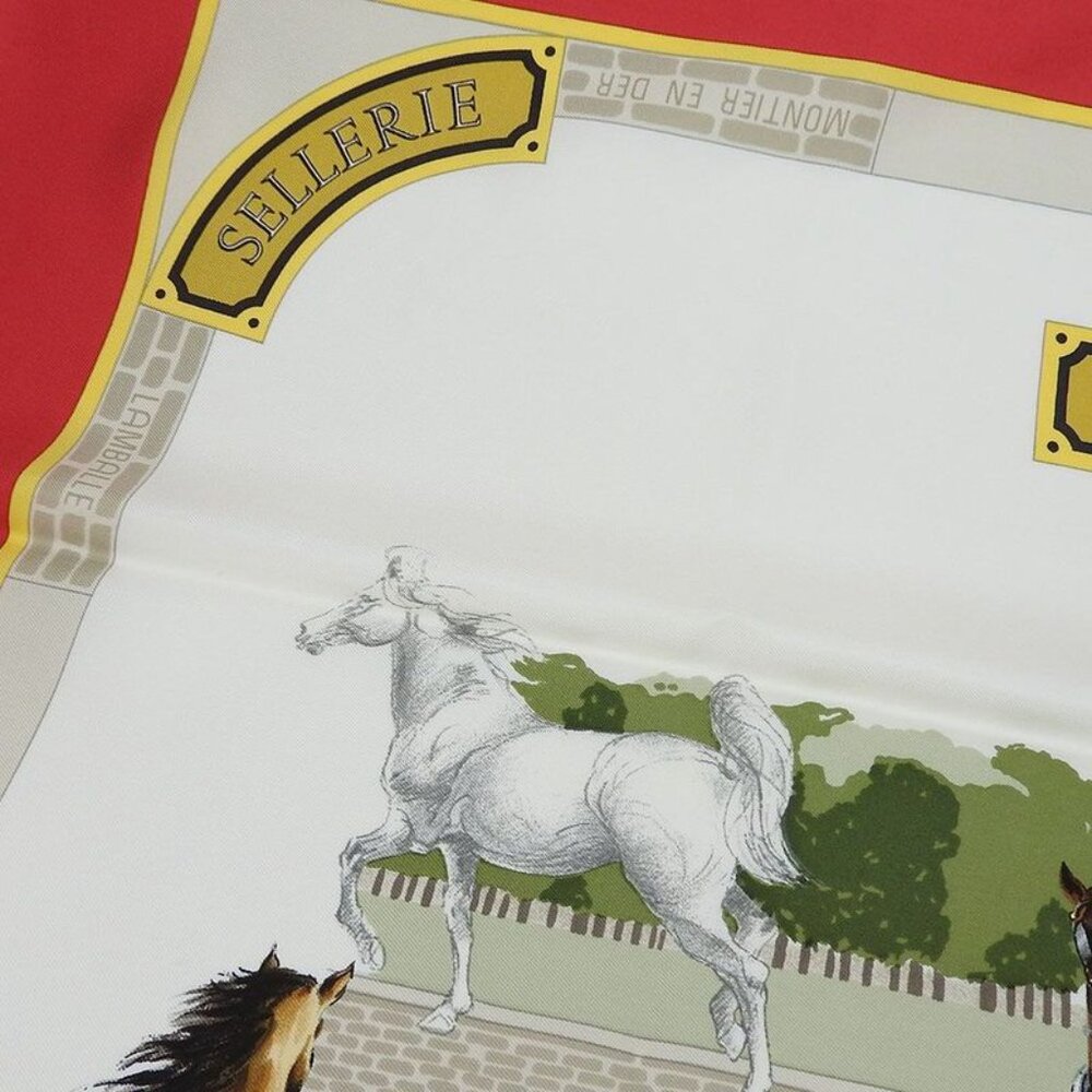 Hermes Scarf Carre 90 100% Silk LES Haras Nationaux National Stallion Breeding - Picture 4 of 7